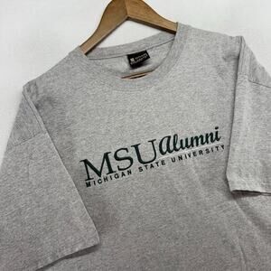 Vintage Michigan State University Shirt men's XL Gray Embroidered Alumni y2k